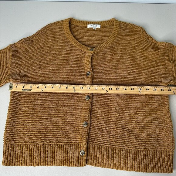 Madewell Deville Cardigan Sweater Antique Gold Medium - Picture 7 of 9